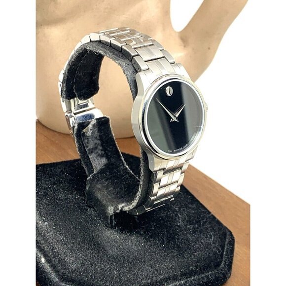 Movado Women\'s Watch 0607537 Museum Swiss Quartz Black Dial Silver Steel 28mm main image 8